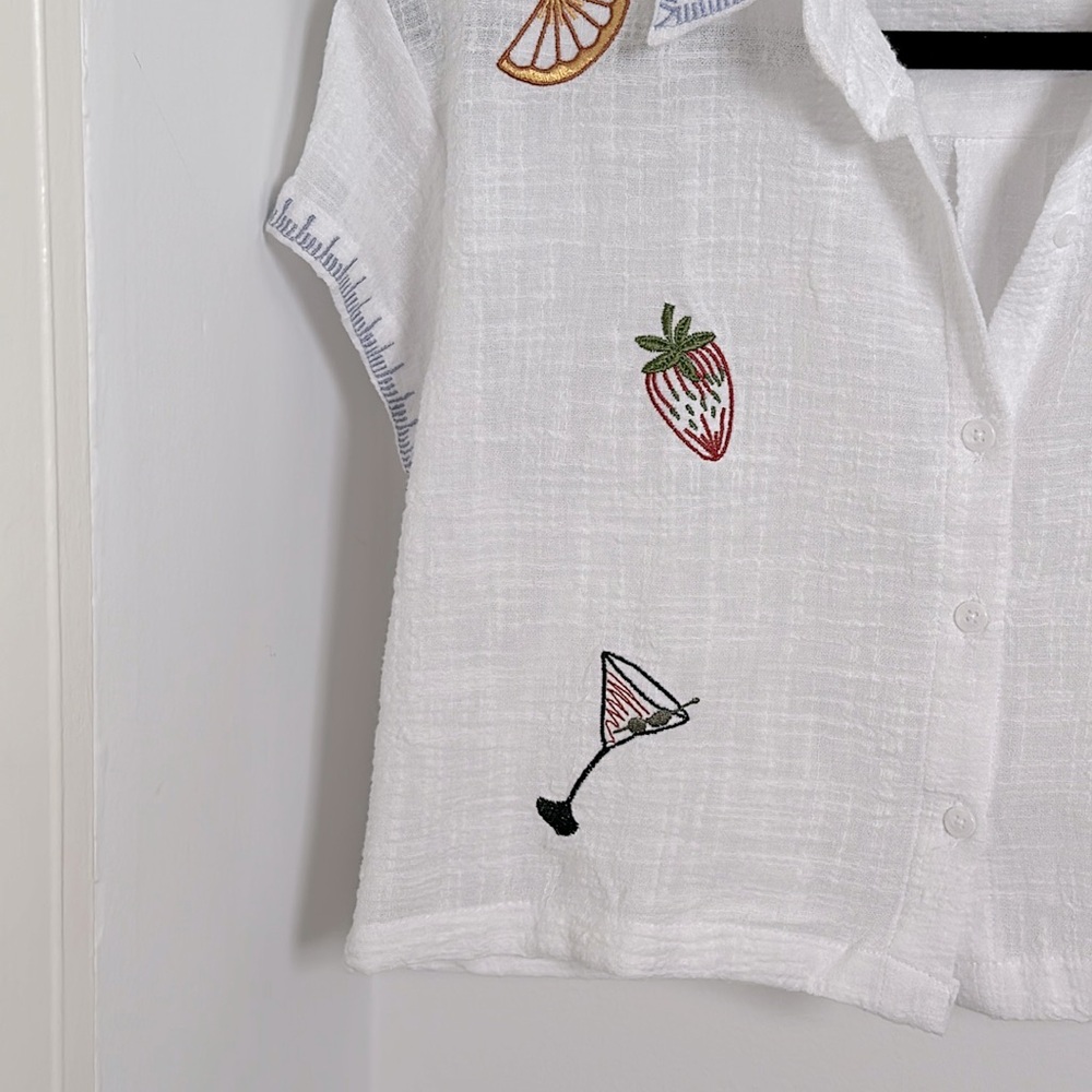 💥 Cocktail Button Down Embroidered Shirt - Picture 2 of 4